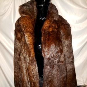 Fabulous warm retro full length rabbit fur coat